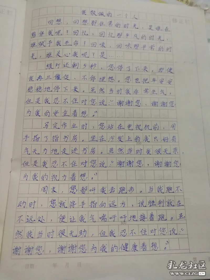 作文《我最敬佩的一个人》一篇小学组大理州大理市第一完全小学 142班