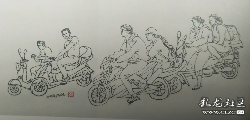 老双速写一一电动自行车