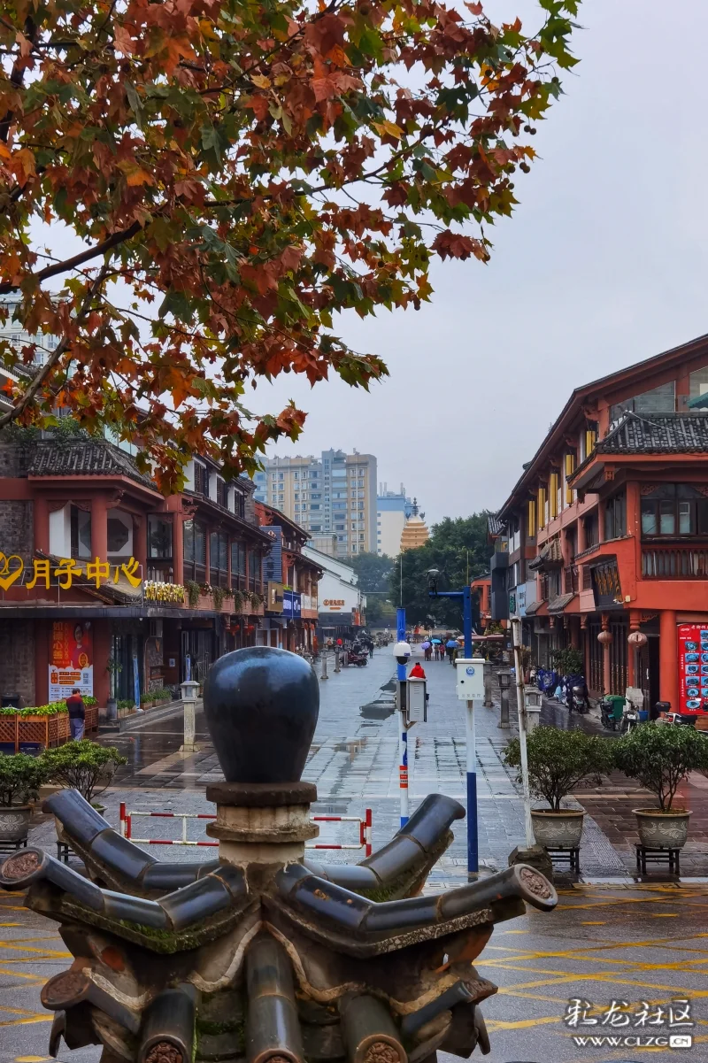 蒙蒙细雨中的东寺街