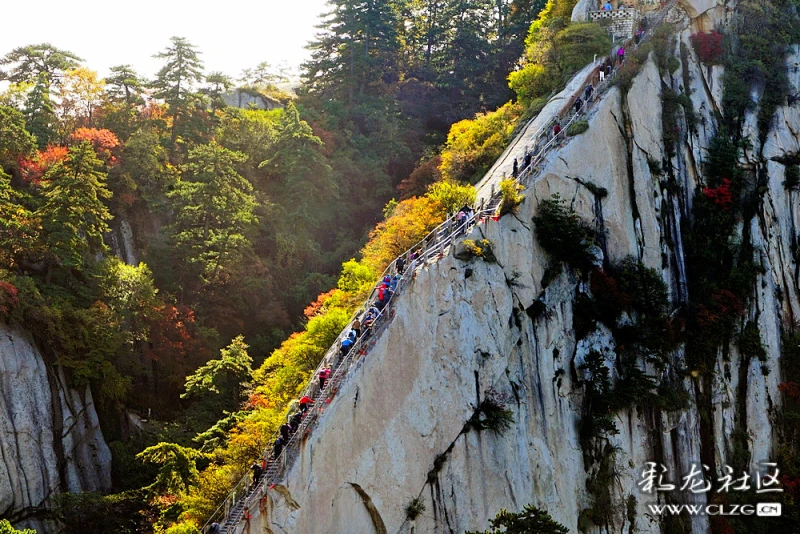 陕西行三上西岳华山航拍华山龙脉苍龙岭