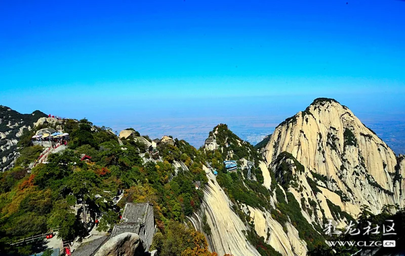 陕西行三上西岳华山航拍华山龙脉苍龙岭