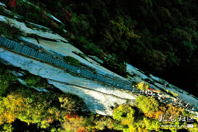 陕西行三上西岳华山航拍华山龙脉苍龙岭