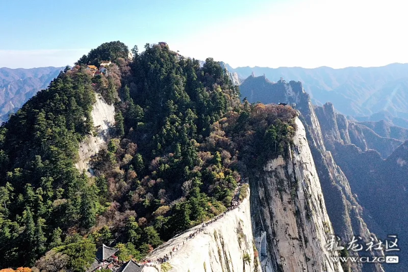 陕西行三上西岳华山航拍千姿百态的西峰