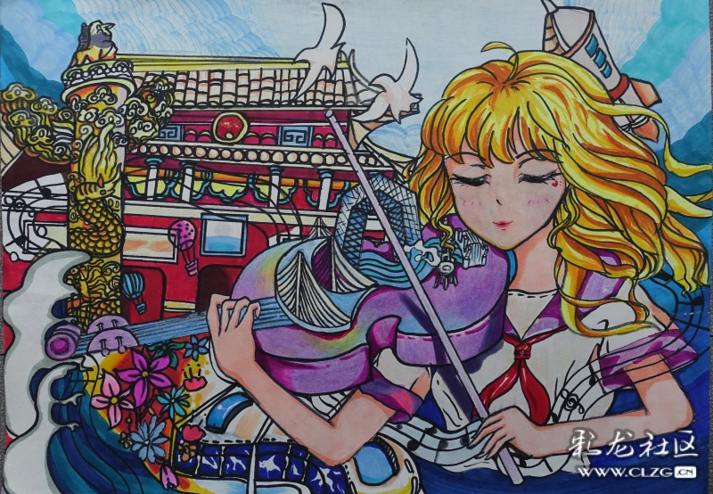 作品:《山里红》              作品:《欢庆建党100周年