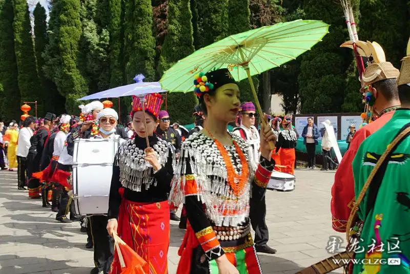 云南民族村景颇族载歌载舞欢度春节