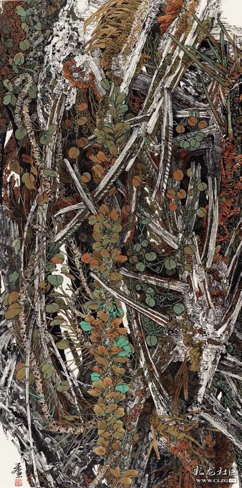 何阿平《南国无秋冬》花鸟画 69cm×138cm2017 年p