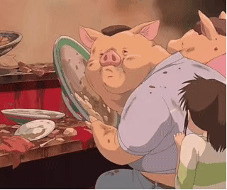 猪吃饭表情包gif图片