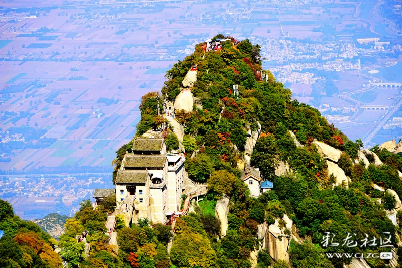 陕西行三上西岳华山航拍华山龙脉苍龙岭