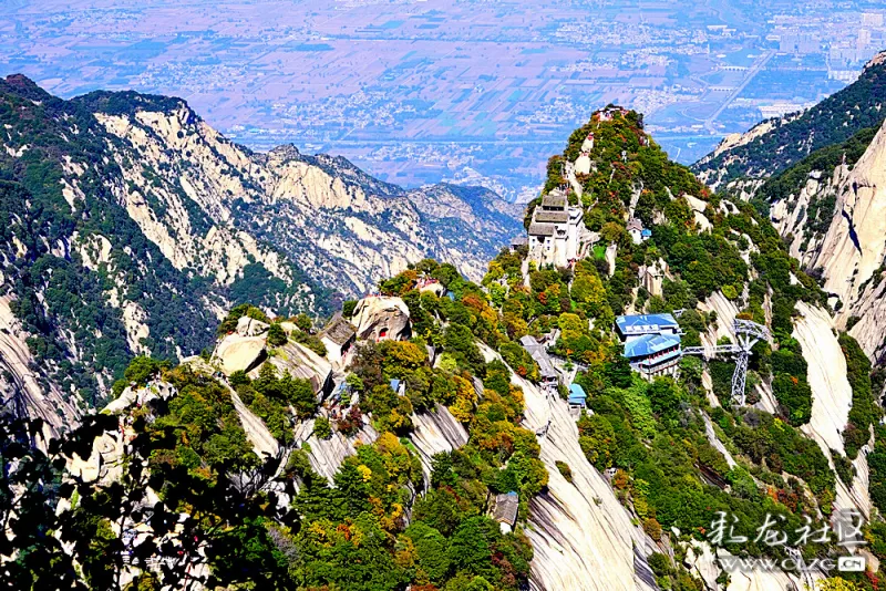 陕西行三上西岳华山航拍华山龙脉苍龙岭