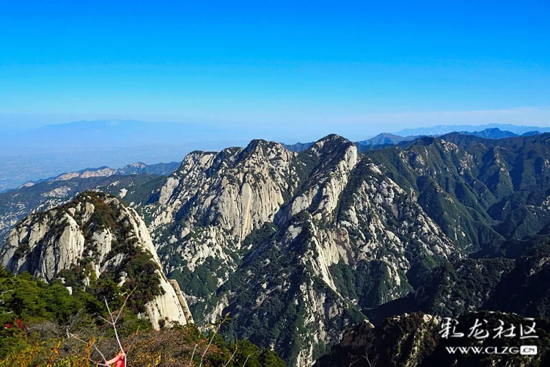 陝西行三上西嶽華山航拍華山龍脈蒼龍嶺