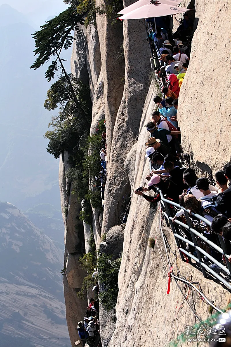 陕西行三上西岳华山南峰绝壁长空栈道