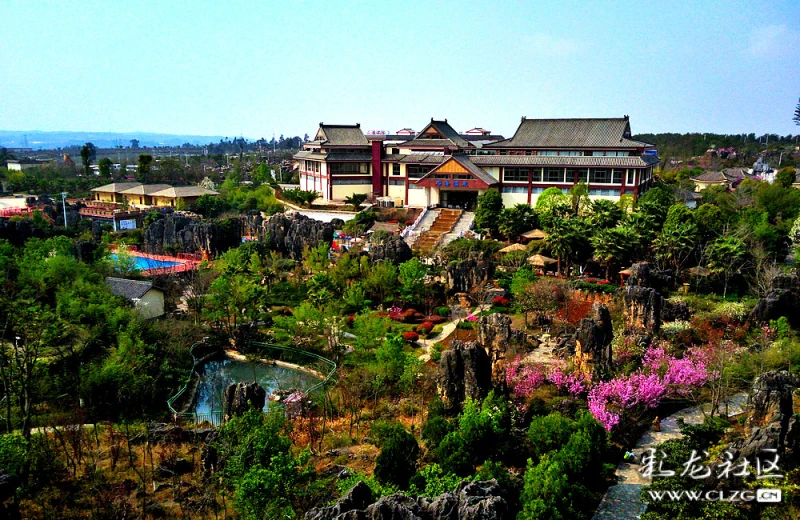 遠觀杏林大觀園石海溫泉.