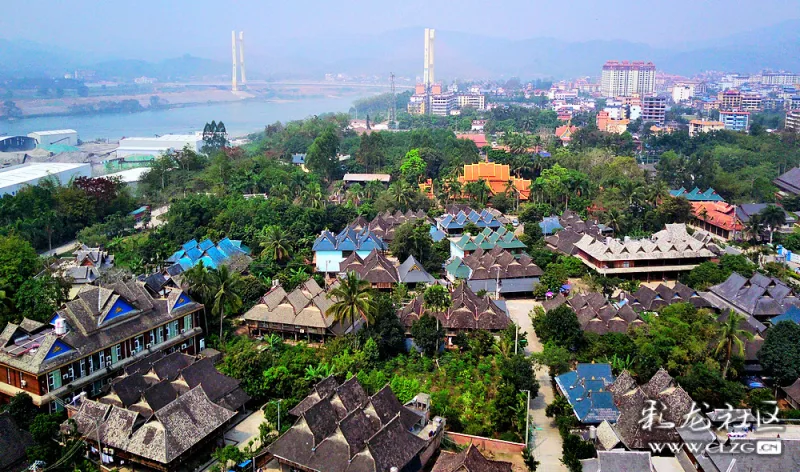 景色宜人风景优美的橄榄坝傣族园风光