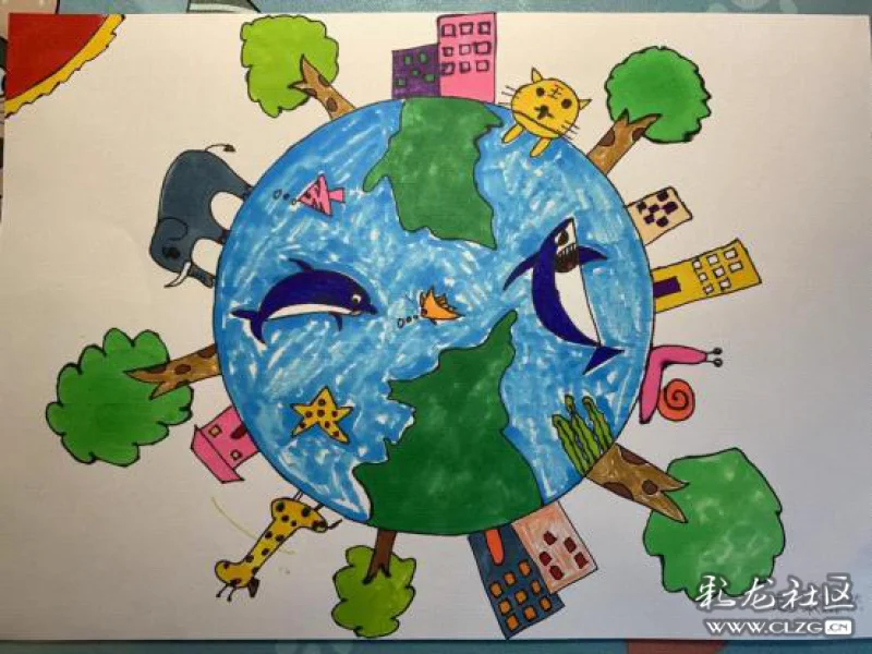 2021保护生物多样性全球艺术大赛少儿组第十一期优秀投稿作品欣赏