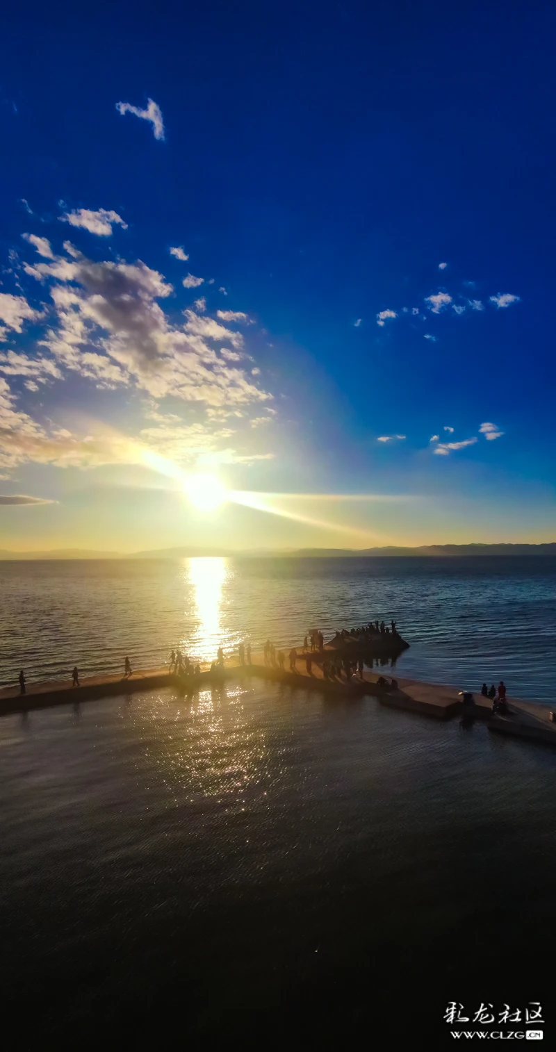 滇池海晏村日落