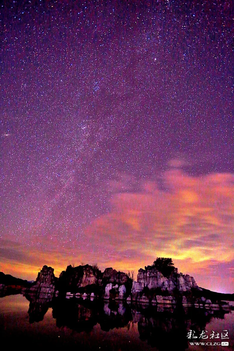 海峰湿地夕阳西下,夜晚的星空是一幅美丽的画卷!-彩龙社区