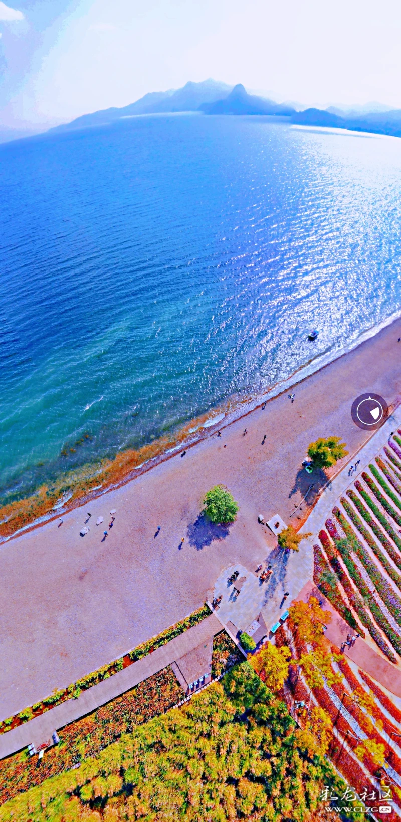 航拍【广龙抚海湾湿地公园】湿地与滇池相融,一派春意盎然的景色