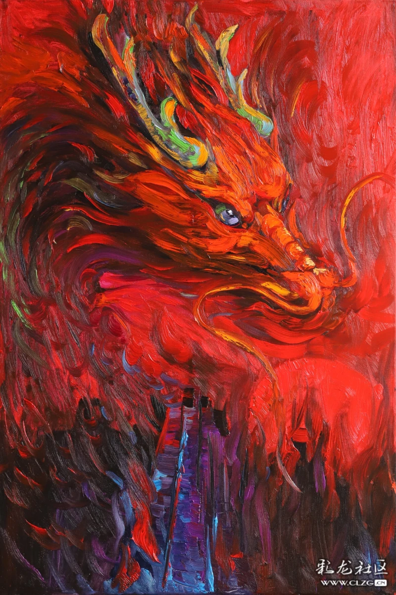 四神兽油画作品-彩龙社区